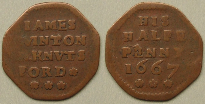 Knutsford, James Swinton 1667 halfpenny